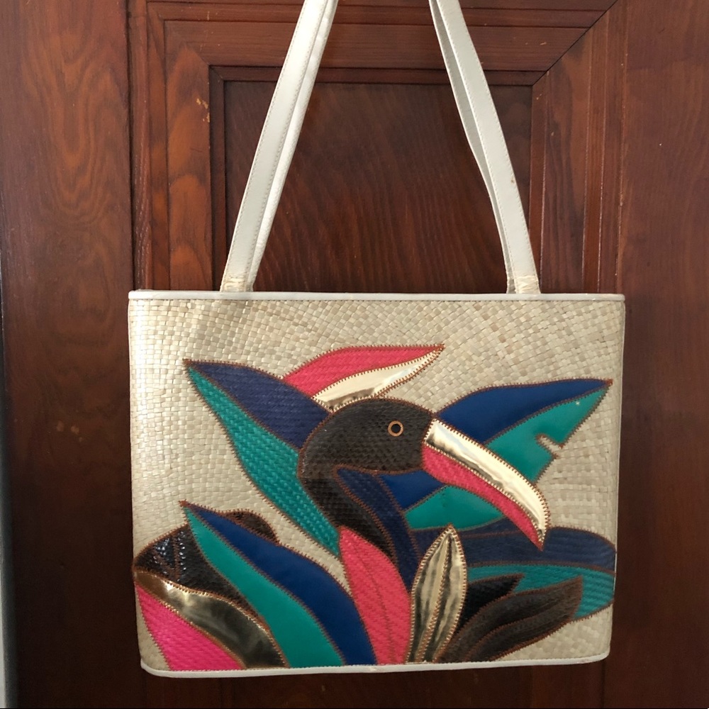 Vintage Tropical Bird Shoulder Bag